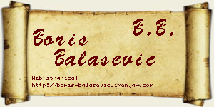 Boris Balašević vizit kartica